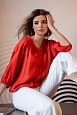 Таити, блузка радостный красно-оранжевый оттенок Fiesta